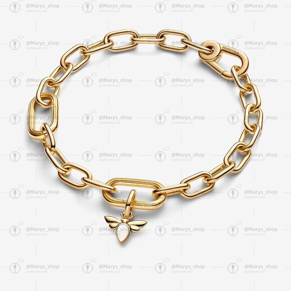 Pandora White Bee Mini Dangle Charm - Picture 2 of 4